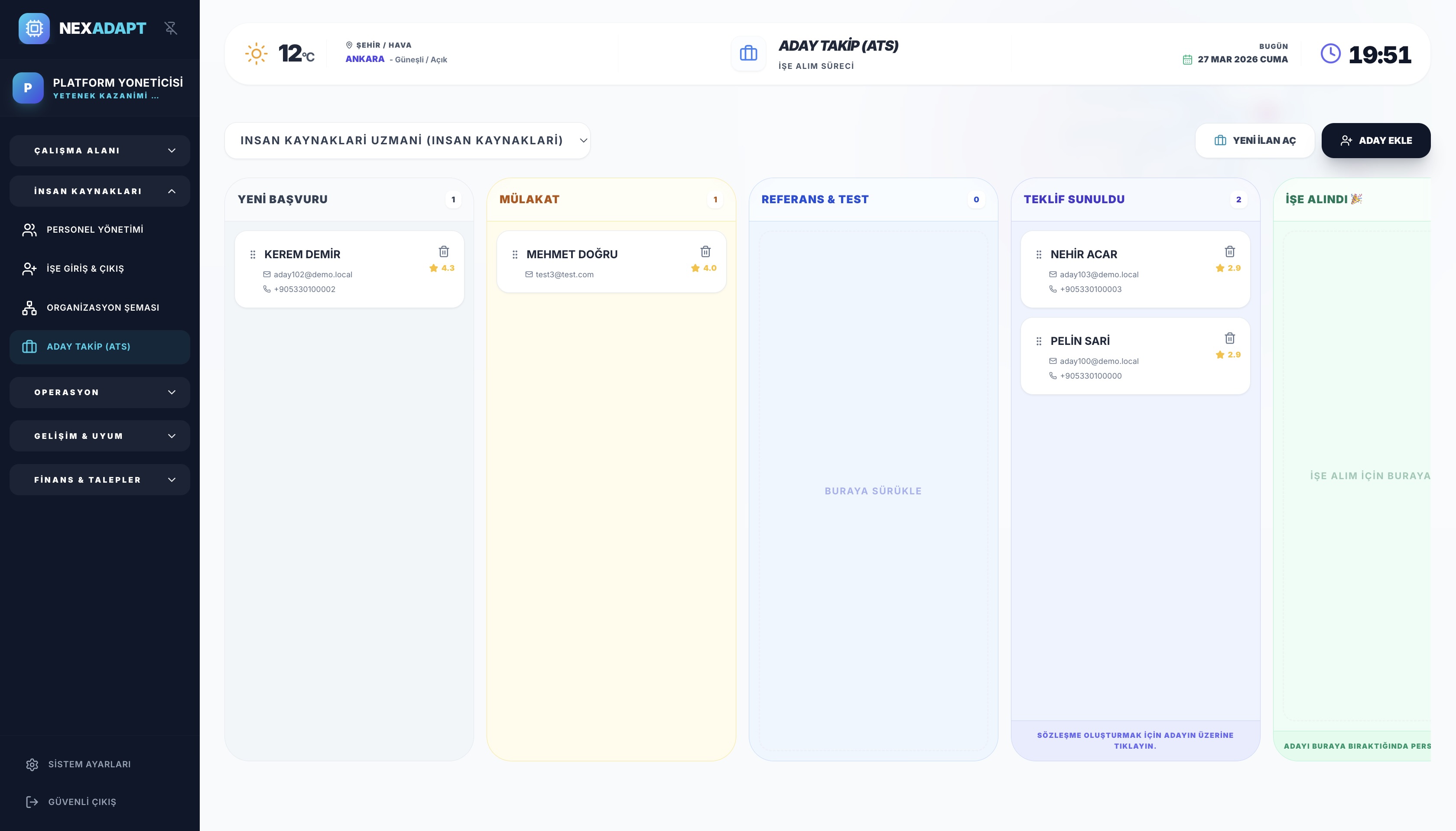 CADRO aday takip sistemi