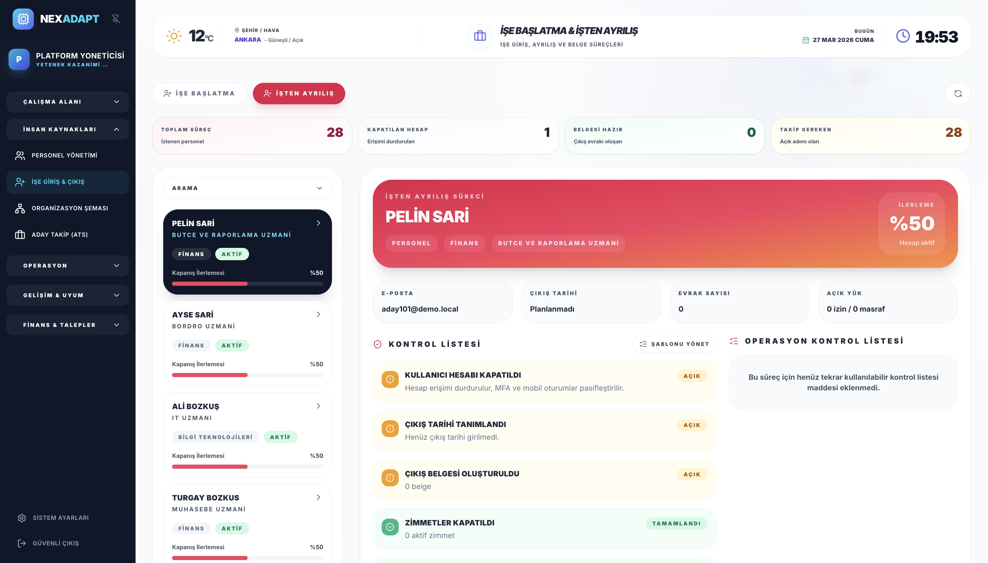 CADRO offboarding sureci